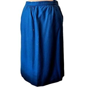 Pendleton Wool Vintage Blue Midi Skirt Size 0